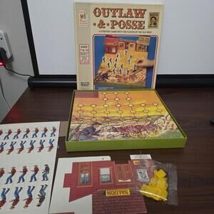 1978 Outlaw & Posse Strategy Game Milton Bradley Western Old West Cowboy Unpunch
